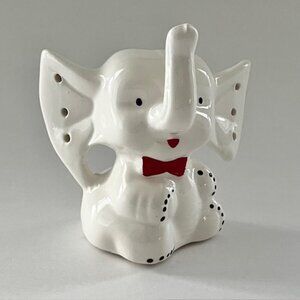 Vintage Elephant Earring Holder White Ceramic Figurine